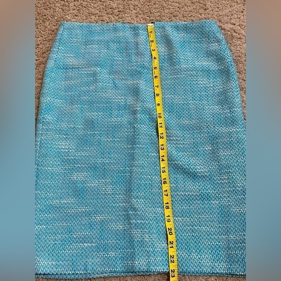 TALBOTS teal and White size 4 pencil skirt vintage - Picture 6 of 9